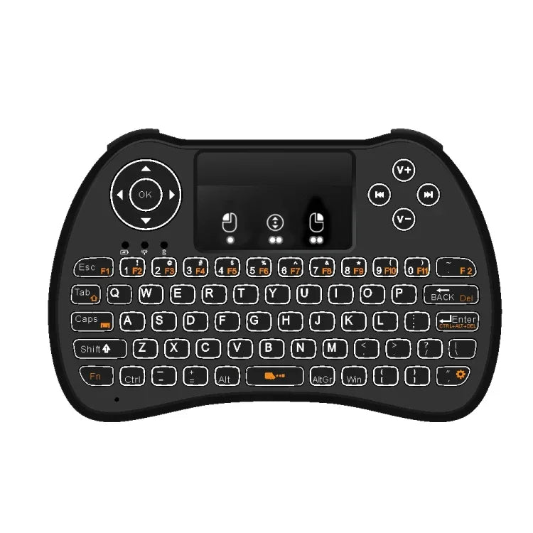 Bàn phím QWERTY không dây mini H9 2.4GHz có đèn nền trắng & Touchpad cho PC, TV, có đèn nền trắng