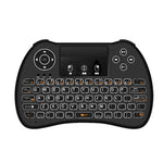 Bàn phím QWERTY không dây mini H9 2.4GHz có đèn nền trắng & Touchpad cho PC, TV, có đèn nền trắng