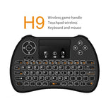 Bàn phím QWERTY không dây mini H9 2.4GHz có đèn nền trắng & Touchpad cho PC, TV, có đèn nền trắng