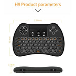Bàn phím QWERTY không dây mini H9 2.4GHz có đèn nền trắng & Touchpad cho PC, TV, có đèn nền trắng