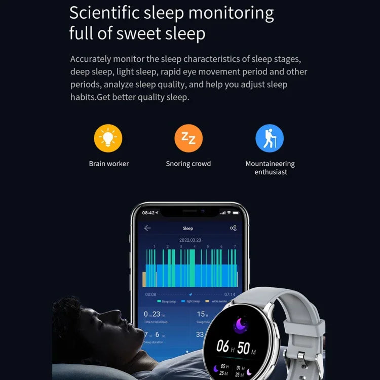 Đồng hồ thông minh Y33 màn hình màu TFT 1.32 inch, Hỗ trợ gọi Bluetooth / Theo dõi huyết áp