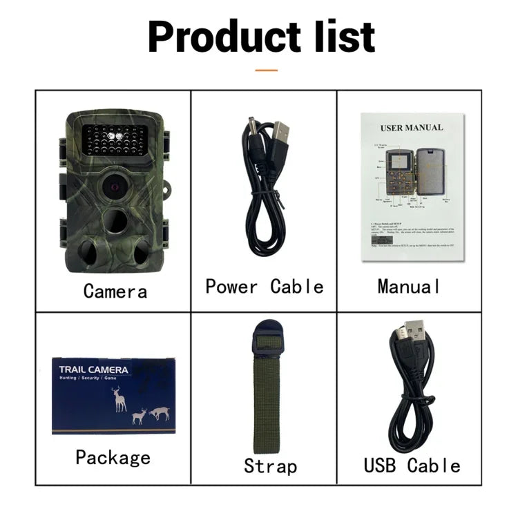 PR3000 Camera săn bắn theo dõi động vật hoang dã có màn hình LCD 2 inch, hồng ngoại nhìn ban đêm, PR3000