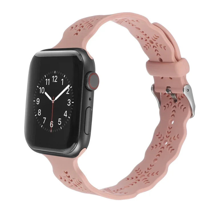Dây đồng hồ silicone họa tiết bông tuyết cho Apple Watch Series, 7 41mm / 6&SE&5&4 40mm / 3&2&1 38mm, 7 45mm / 6&SE&5&4 44mm / 3&2&1 42mm