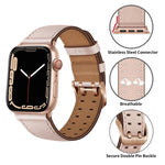Dây đồng hồ da khóa đôi cho Apple Watch Series, 7 41mm / 6&SE&5&4 40mm / 3&2&1 38mm, 7 45mm / 6&SE&5&4 44mm / 3&2&1 42mm