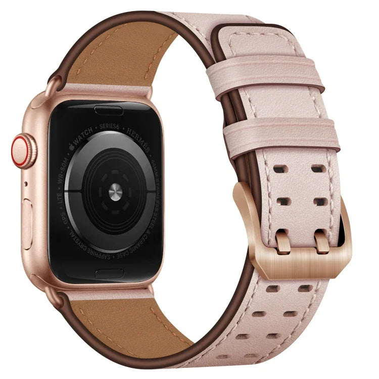 Dây đồng hồ da khóa đôi cho Apple Watch Series, 7 41mm / 6&SE&5&4 40mm / 3&2&1 38mm, 7 45mm / 6&SE&5&4 44mm / 3&2&1 42mm