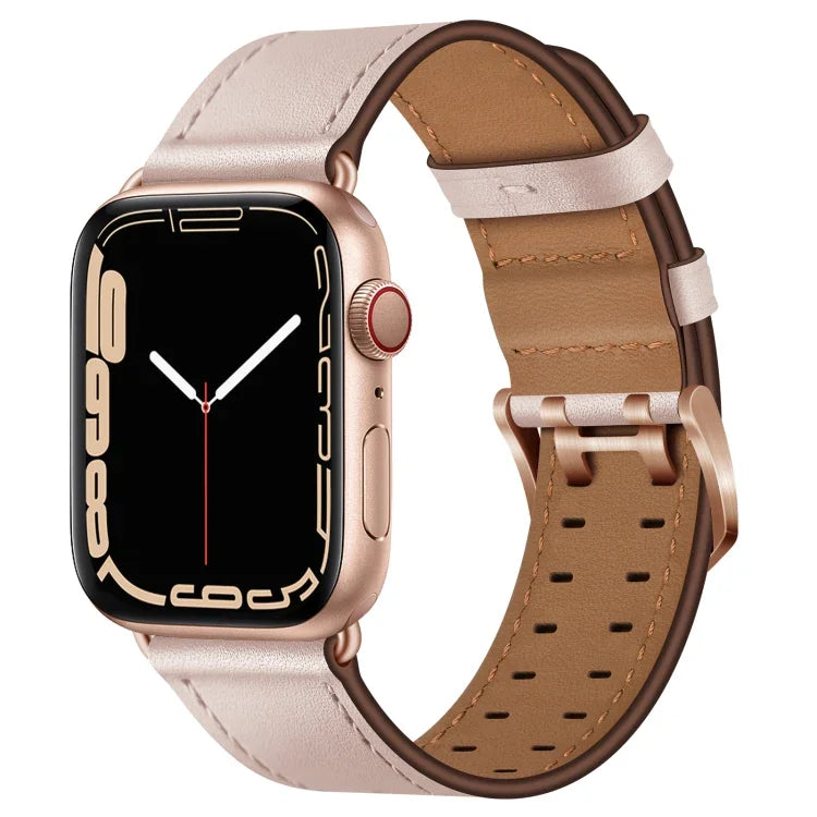 Dây đồng hồ da khóa đôi cho Apple Watch Series, 7 41mm / 6&SE&5&4 40mm / 3&2&1 38mm, 7 45mm / 6&SE&5&4 44mm / 3&2&1 42mm