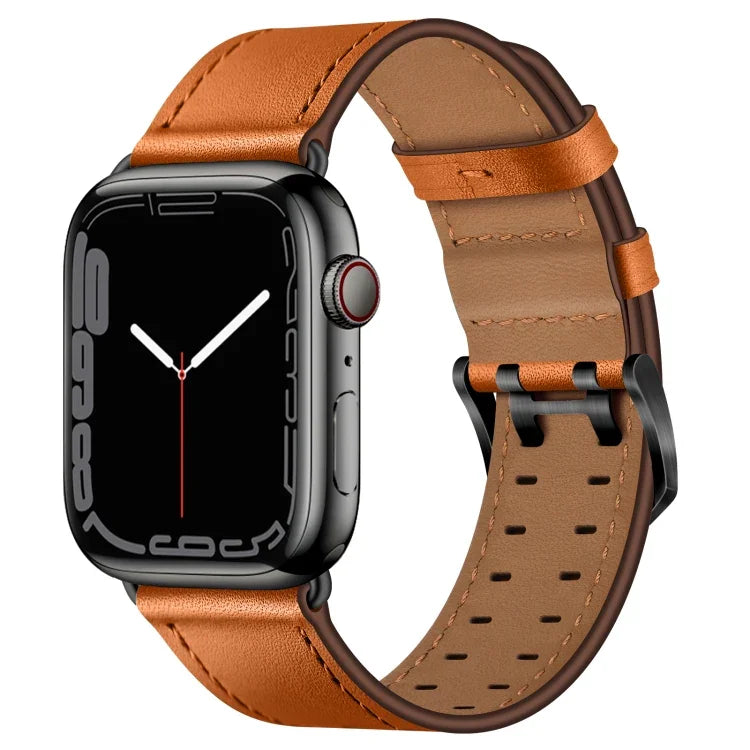 Dây đồng hồ da khóa đôi cho Apple Watch Series, 7 41mm / 6&SE&5&4 40mm / 3&2&1 38mm, 7 45mm / 6&SE&5&4 44mm / 3&2&1 42mm