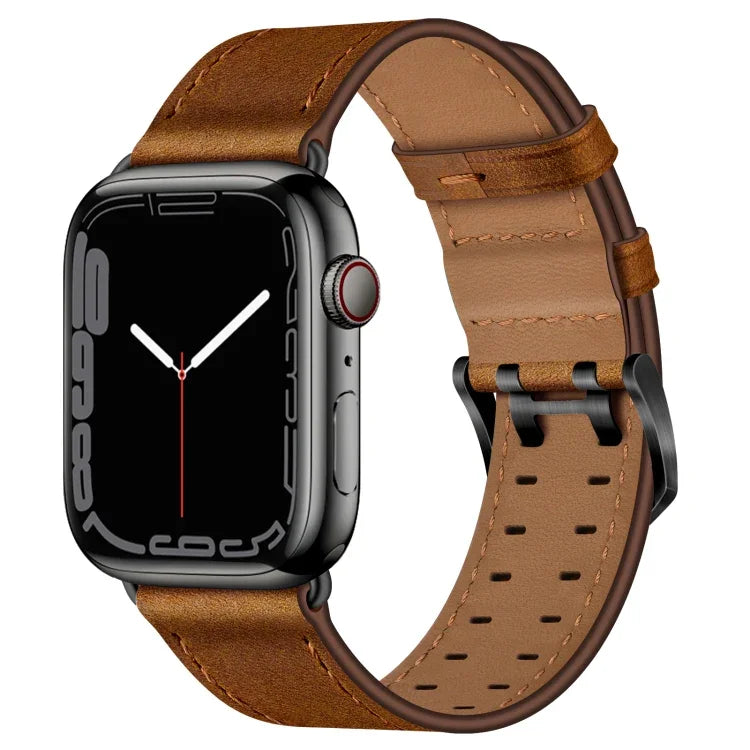 Dây đồng hồ da khóa đôi cho Apple Watch Series, 7 41mm / 6&SE&5&4 40mm / 3&2&1 38mm, 7 45mm / 6&SE&5&4 44mm / 3&2&1 42mm