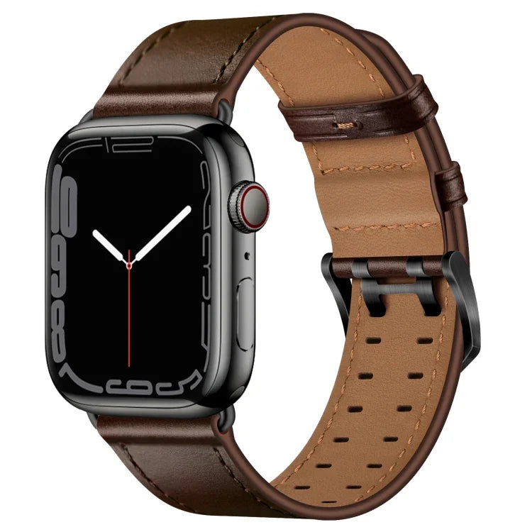 Dây đồng hồ da khóa đôi cho Apple Watch Series, 7 41mm / 6&SE&5&4 40mm / 3&2&1 38mm, 7 45mm / 6&SE&5&4 44mm / 3&2&1 42mm