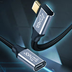 Cáp nối dài truyền dữ liệu và sạc USB-C / Type-C cái sang đực góc vuông 10Gbps, dài 25cm, 50cm, 1m