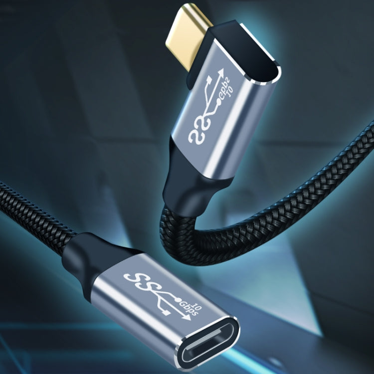 Cáp nối dài truyền dữ liệu và sạc USB-C / Type-C cái sang đực góc vuông 10Gbps, dài 25cm, 50cm, 1m