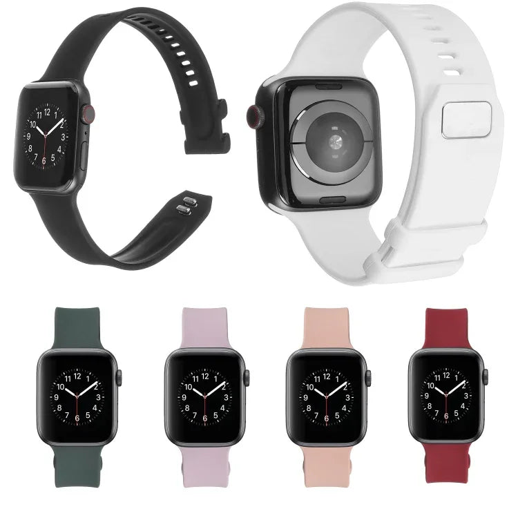 Dây đồng hồ silicone khóa vuông cho Apple Watch Series, 7 41mm / 6&SE&5&4 40mm / 3&2&1 38mm, 7 45mm / 6&SE&5&4 44mm / 3&2&1 42mm