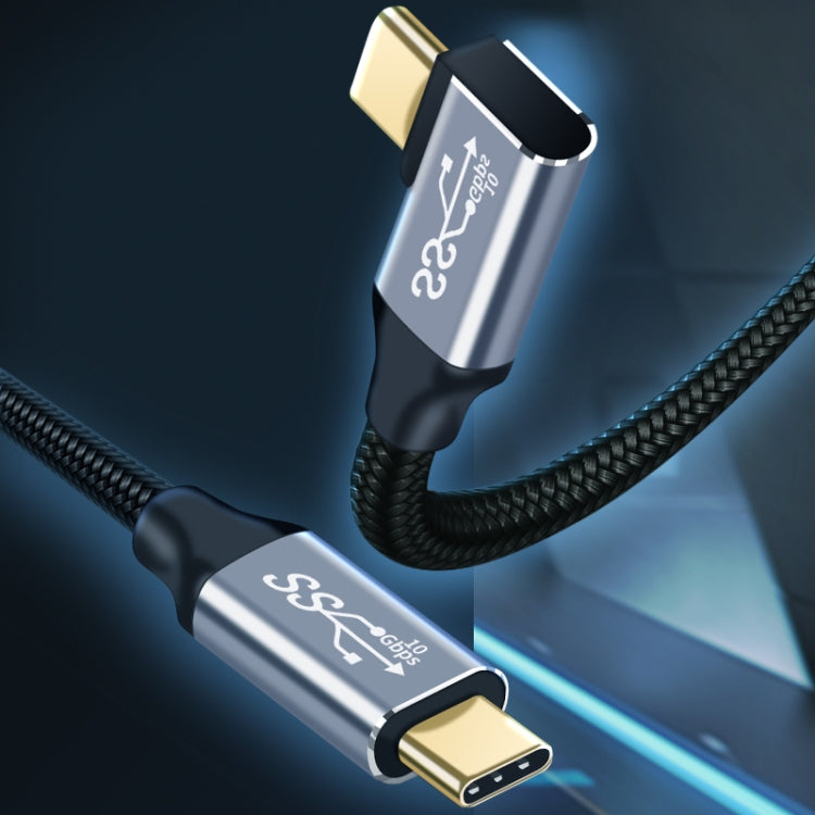 Cáp truyền dữ liệu và sạc USB-C / Type-C đực thẳng sang đực góc vuông 10Gbps, dài 50cm, 1m, 1.5m, 2m, 3m