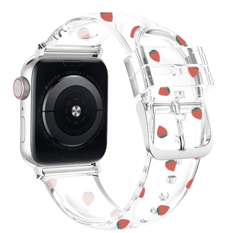 Dây đồng hồ trong suốt khóa vuông cho Apple Watch Series, 7 41mm / 6&SE&5&4 40mm / 3&2&1 38mm, 7 45mm / 6&SE&5&4 44mm / 3&2&1 42mm