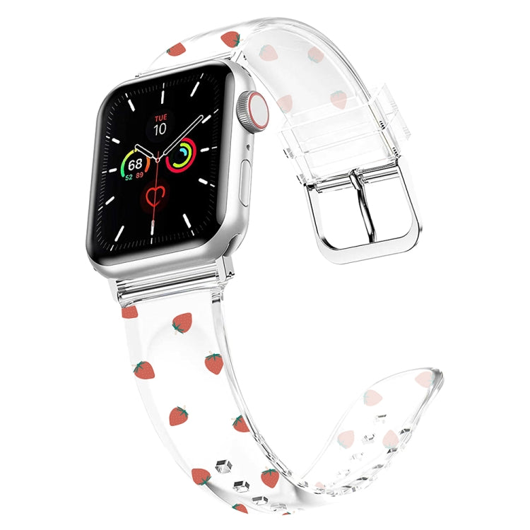 Dây đồng hồ trong suốt khóa vuông cho Apple Watch Series, 7 41mm / 6&SE&5&4 40mm / 3&2&1 38mm, 7 45mm / 6&SE&5&4 44mm / 3&2&1 42mm