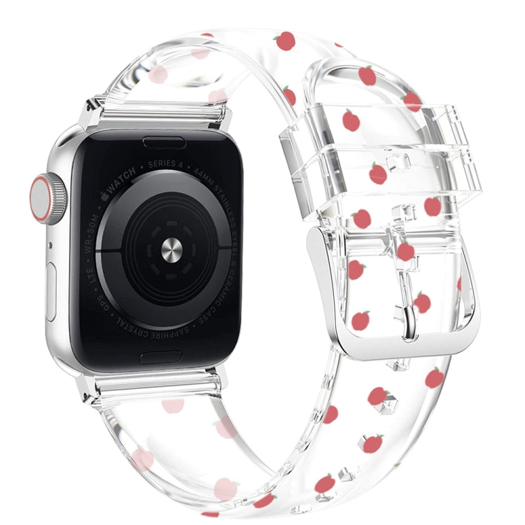 Dây đồng hồ trong suốt khóa vuông cho Apple Watch Series, 7 41mm / 6&SE&5&4 40mm / 3&2&1 38mm, 7 45mm / 6&SE&5&4 44mm / 3&2&1 42mm
