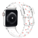 Dây đồng hồ trong suốt khóa vuông cho Apple Watch Series, 7 41mm / 6&SE&5&4 40mm / 3&2&1 38mm, 7 45mm / 6&SE&5&4 44mm / 3&2&1 42mm