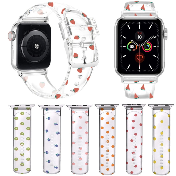 Dây đồng hồ trong suốt khóa vuông cho Apple Watch Series, 7 41mm / 6&SE&5&4 40mm / 3&2&1 38mm, 7 45mm / 6&SE&5&4 44mm / 3&2&1 42mm