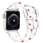 Dây đồng hồ trong suốt khóa vuông cho Apple Watch Series, 7 41mm / 6&SE&5&4 40mm / 3&2&1 38mm, 7 45mm / 6&SE&5&4 44mm / 3&2&1 42mm