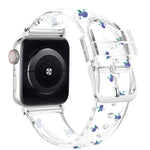 Dây đồng hồ trong suốt khóa vuông cho Apple Watch Series, 7 41mm / 6&SE&5&4 40mm / 3&2&1 38mm, 7 45mm / 6&SE&5&4 44mm / 3&2&1 42mm