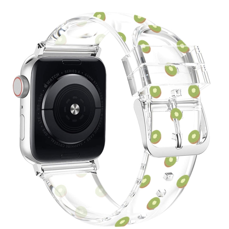 Dây đồng hồ trong suốt khóa vuông cho Apple Watch Series, 7 41mm / 6&SE&5&4 40mm / 3&2&1 38mm, 7 45mm / 6&SE&5&4 44mm / 3&2&1 42mm
