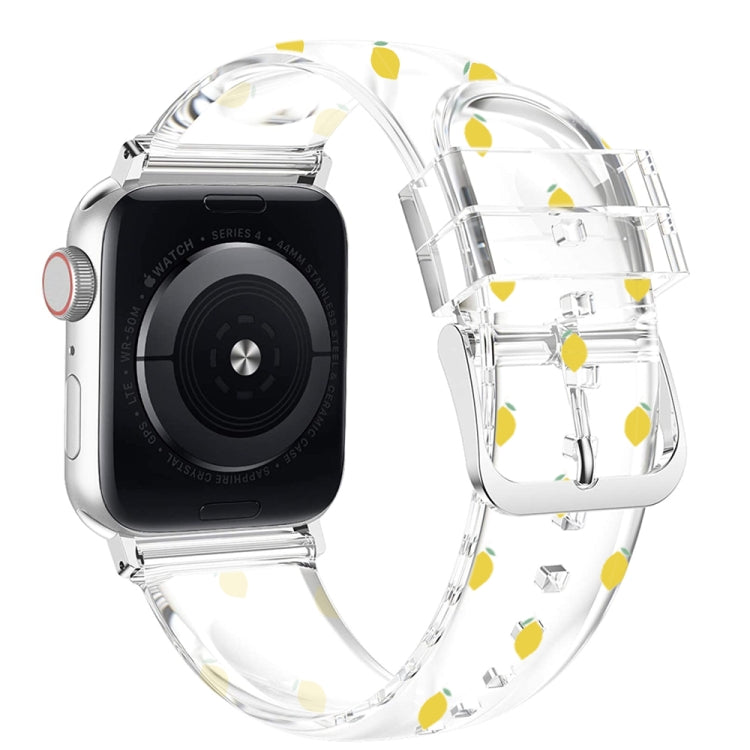 Dây đồng hồ trong suốt khóa vuông cho Apple Watch Series, 7 41mm / 6&SE&5&4 40mm / 3&2&1 38mm, 7 45mm / 6&SE&5&4 44mm / 3&2&1 42mm
