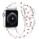 Dây đồng hồ trong suốt khóa vuông cho Apple Watch Series, 7 41mm / 6&SE&5&4 40mm / 3&2&1 38mm, 7 45mm / 6&SE&5&4 44mm / 3&2&1 42mm