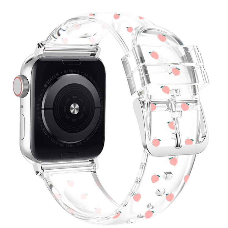 Dây đồng hồ trong suốt khóa vuông cho Apple Watch Series, 7 41mm / 6&SE&5&4 40mm / 3&2&1 38mm, 7 45mm / 6&SE&5&4 44mm / 3&2&1 42mm