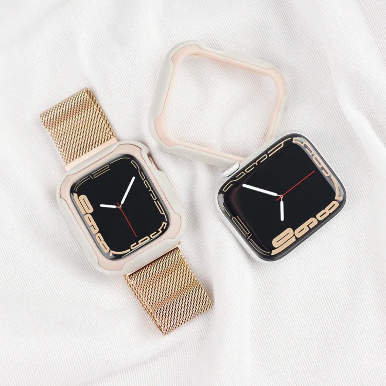 Vỏ đồng hồ hai màu tháo rời cho Apple Watch Series, 7 41mm / 6&SE&5&4 40mm, 7 45mm / 6&SE&5&4 44mm
