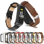 Dây đồng hồ da microfiber vỏ kim loại MIJOBS, Dành cho Samsung Galaxy Fit 2