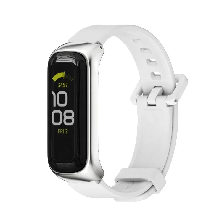 Dây đồng hồ silicone vỏ kim loại MIJOBS, Dành cho Samsung Galaxy Fit 2