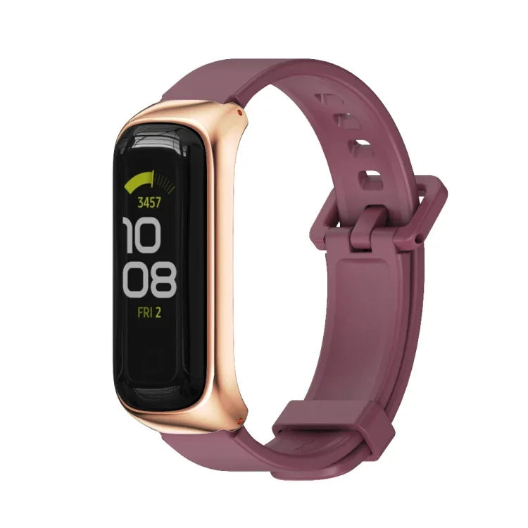 Dây đồng hồ silicone vỏ kim loại MIJOBS, Dành cho Samsung Galaxy Fit 2