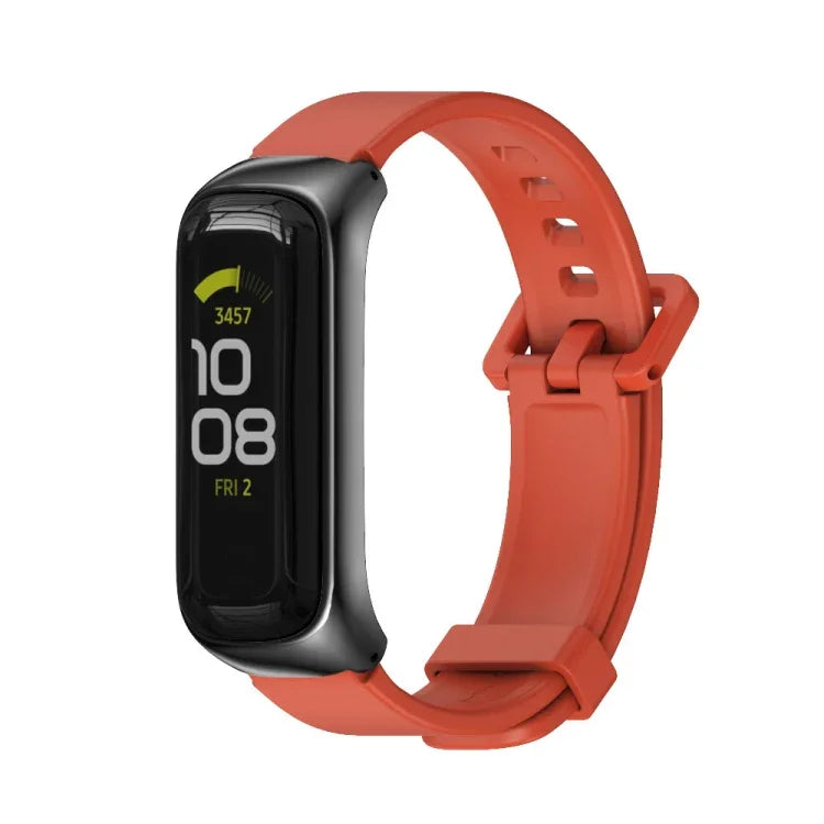 Dây đồng hồ silicone vỏ kim loại MIJOBS, Dành cho Samsung Galaxy Fit 2