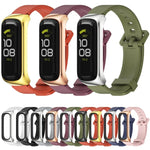 Dây đồng hồ silicone vỏ kim loại MIJOBS, Dành cho Samsung Galaxy Fit 2