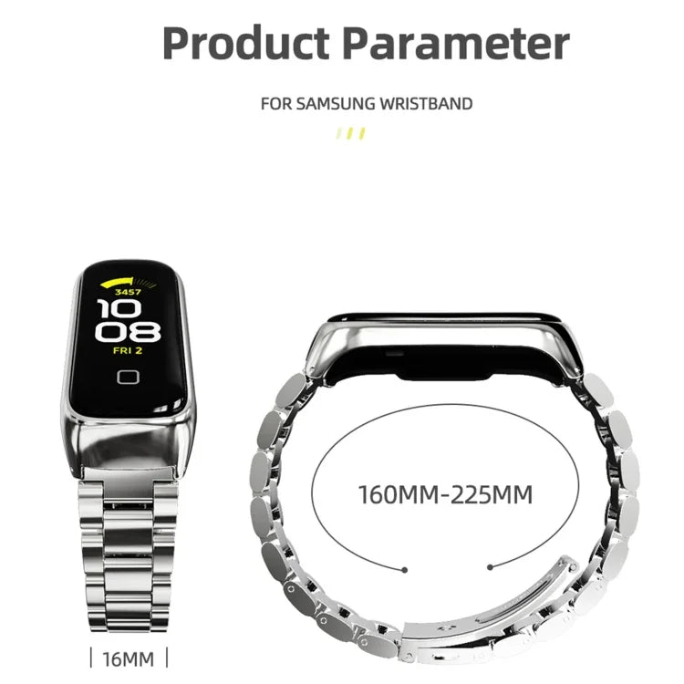Dây đồng hồ thép không gỉ ba hạt MIJOBS, Dành cho Samsung Galaxy Fit 2