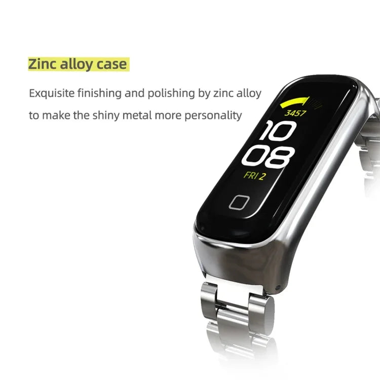 Dây đồng hồ thép không gỉ ba hạt MIJOBS, Dành cho Samsung Galaxy Fit 2