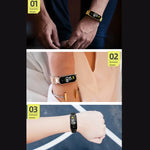 Dây đồng hồ thép không gỉ ba hạt MIJOBS, Dành cho Samsung Galaxy Fit 2