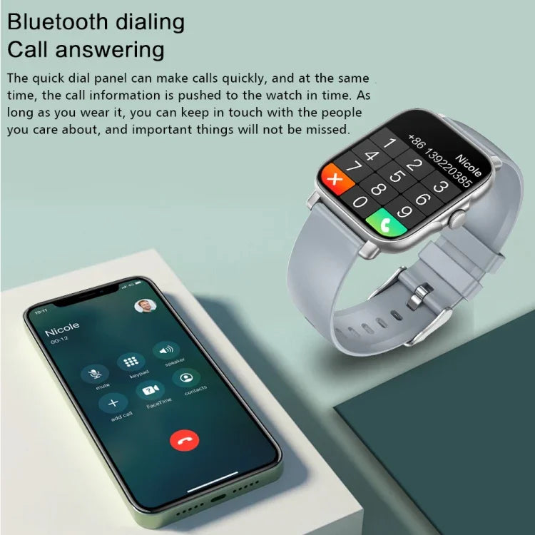 Đồng hồ thông minh GT30 màn hình TFT 1.69 inch, dây thép chống nước IP67, hỗ trợ gọi Bluetooth / nhiều chế độ thể thao, dây thép