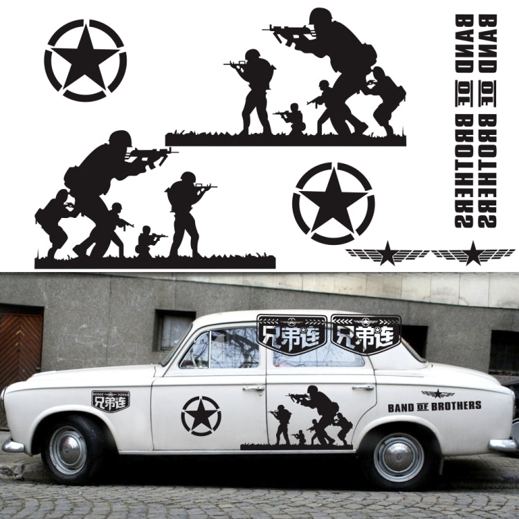 2 PCS/Set D-135 Band of Brothers Pattern Car Modified Decorative Sticker, D-135