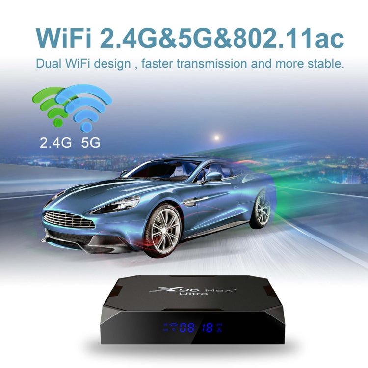Hộp TV thông minh H96 Max+ Ultra 4GB+32GB Amlogic S905X4 8K Android 11.0, 4GB+32GB, phích cắm UK, 4GB+32GB, phích cắm US, 4GB+32GB, phích cắm EU, 4GB+32GB, phích cắm AU