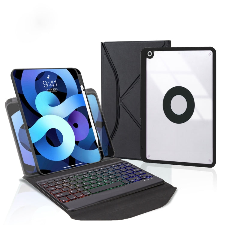 Z11BS Pen Slot Backlight Bluetooth Keyboard Leather Tablet Case, For iPad Pro 11 2021/2020/2018, For iPad Air 11 2025 / 2024 / Air 5 / Air 4, For iPad 10.2 2021/2020/2019