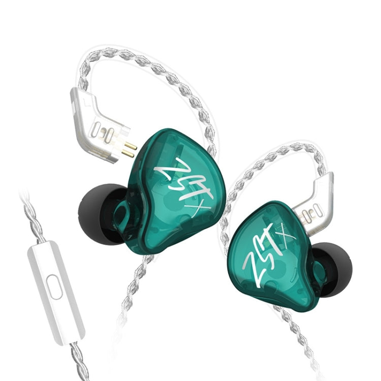 Tai nghe in-ear chống ồn driver hybrid vòng sắt KZ-ZST X, có micro, không có micro