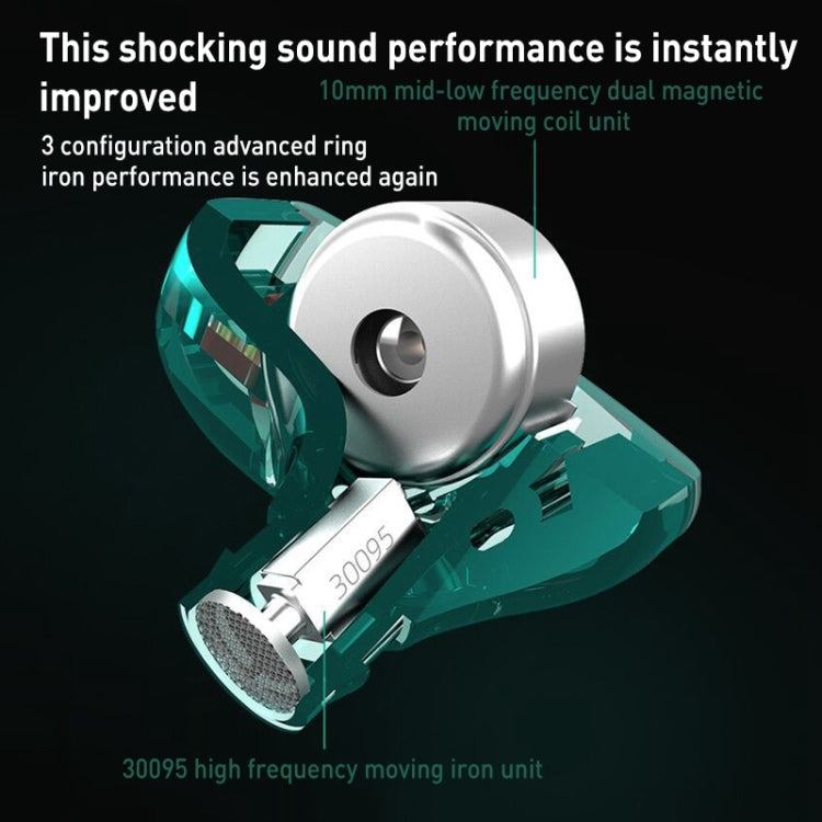 Tai nghe in-ear chống ồn driver hybrid vòng sắt KZ-ZST X, có micro, không có micro