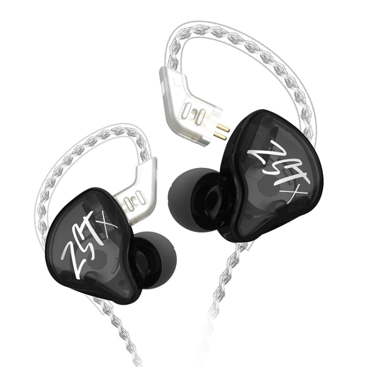 Tai nghe in-ear chống ồn driver hybrid vòng sắt KZ-ZST X, có micro, không có micro