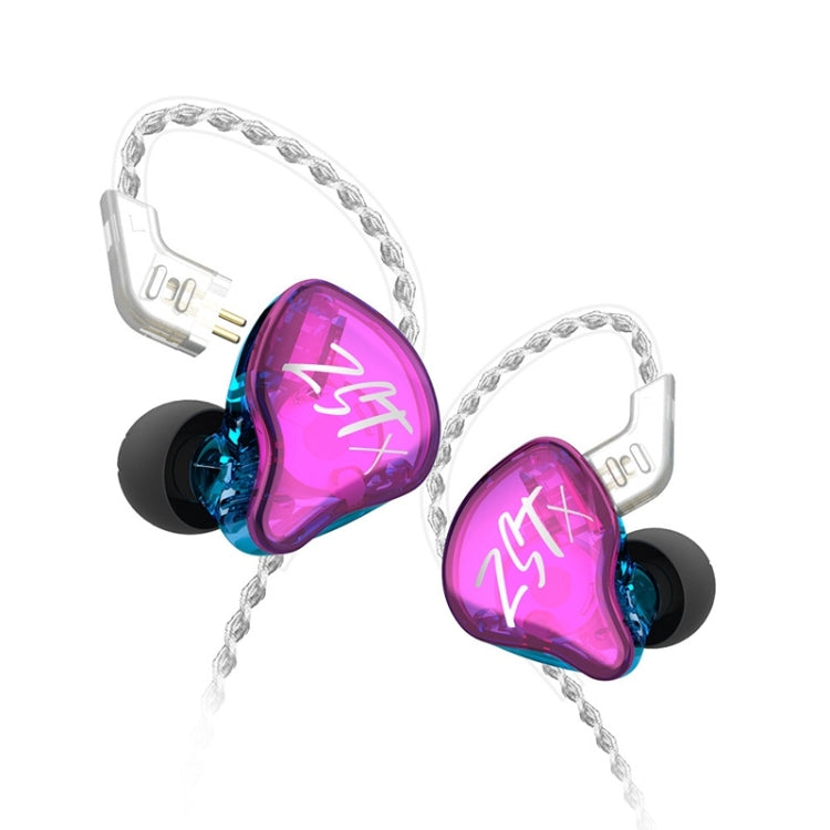 Tai nghe in-ear chống ồn driver hybrid vòng sắt KZ-ZST X, có micro, không có micro