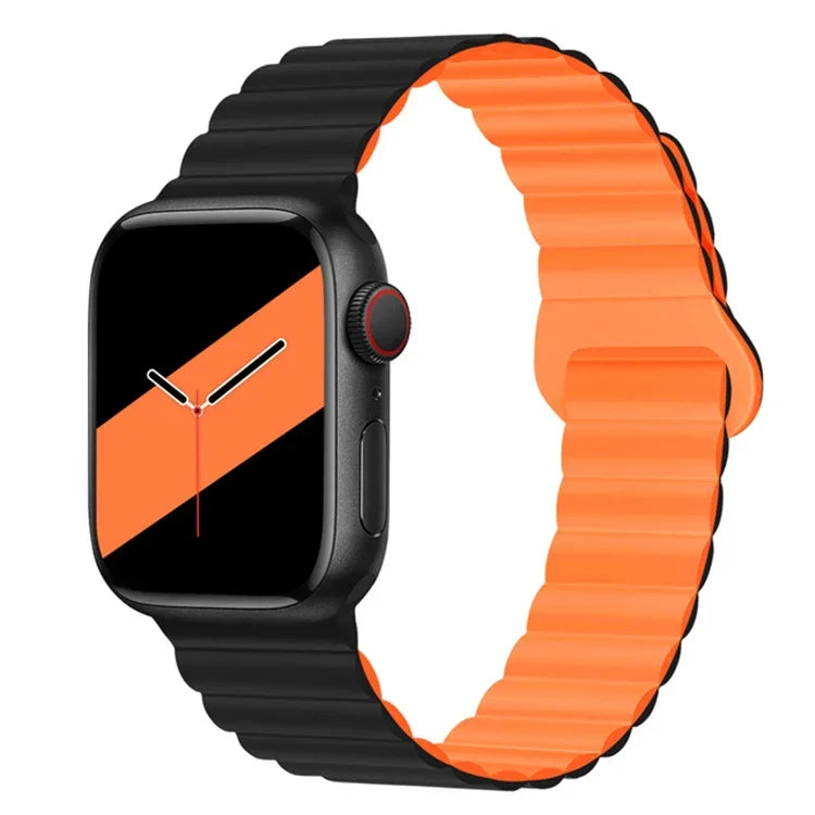 Dây đồng hồ silicone khóa ngược từ tính cho Apple Watch Series, 7 45mm / 6&SE&5&4 44mm / 3&2&1 42mm, 7 41mm / 6&SE&5&4 40mm / 3&2&1 38mm