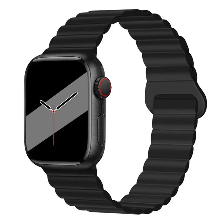 Dây đồng hồ silicone khóa ngược từ tính cho Apple Watch Series, 7 45mm / 6&SE&5&4 44mm / 3&2&1 42mm, 7 41mm / 6&SE&5&4 40mm / 3&2&1 38mm