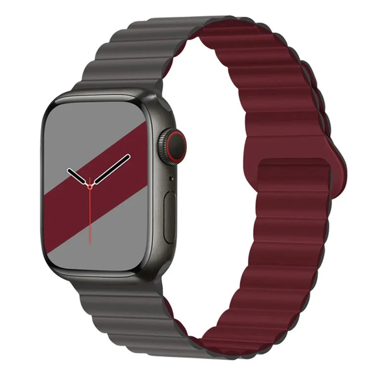 Dây đồng hồ silicone khóa ngược từ tính cho Apple Watch Series, 7 45mm / 6&SE&5&4 44mm / 3&2&1 42mm, 7 41mm / 6&SE&5&4 40mm / 3&2&1 38mm