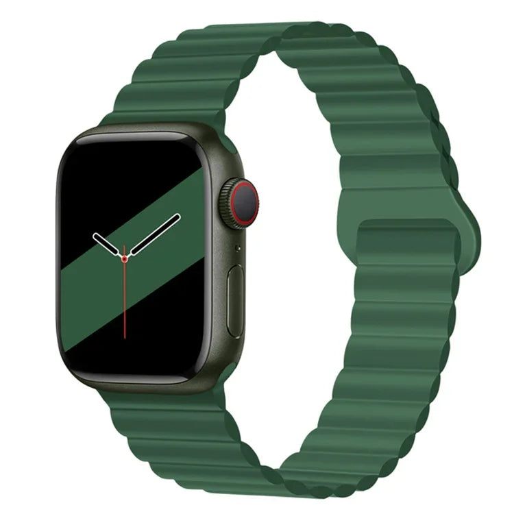 Dây đồng hồ silicone khóa ngược từ tính cho Apple Watch Series, 7 45mm / 6&SE&5&4 44mm / 3&2&1 42mm, 7 41mm / 6&SE&5&4 40mm / 3&2&1 38mm