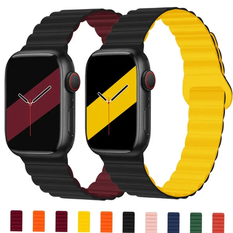 Dây đồng hồ silicone khóa ngược từ tính cho Apple Watch Series, 7 45mm / 6&SE&5&4 44mm / 3&2&1 42mm, 7 41mm / 6&SE&5&4 40mm / 3&2&1 38mm